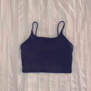 amazon blue athletic top with built in bra, size xs/s